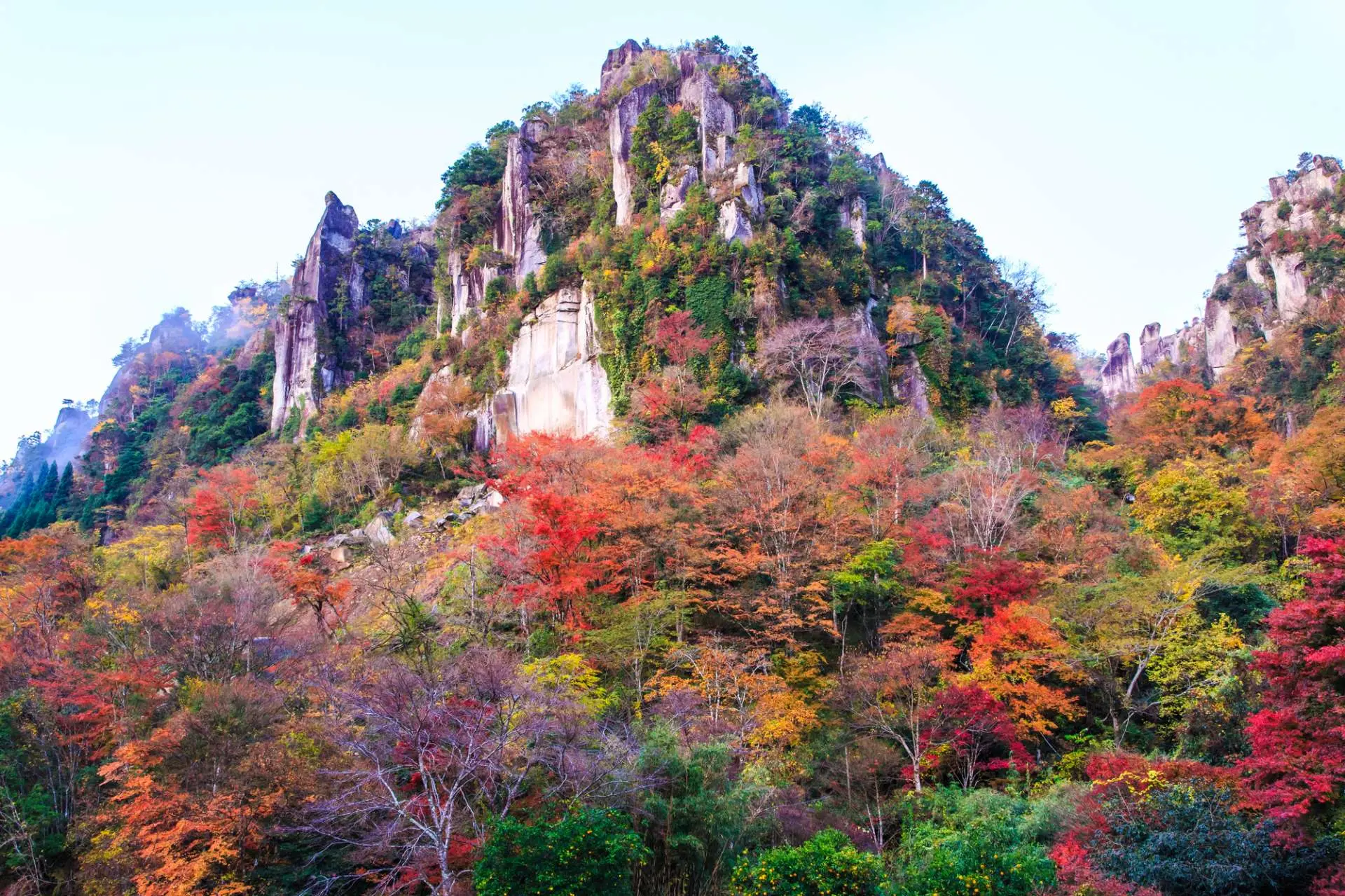 「一(yī)目八景」是(shì)耶馬溪賞楓的(de)必訪景點
